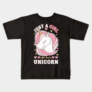 Just a girl who loves Unicorn Kids T-Shirt